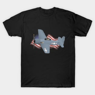 Patriotic WW2 F8F Bearcat Airplane T-Shirt